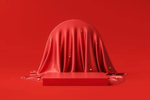 Red product background stand or podium pedestal on luxury イラスト素材