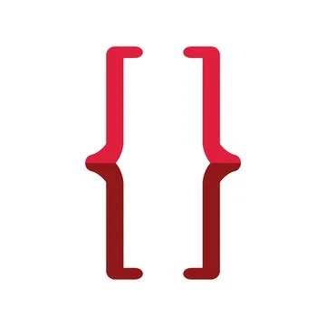 Red programming brackets creating modern software solution イラスト素材