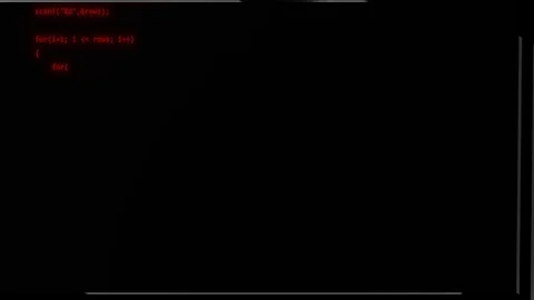 Red programming code on a rectangular screen Stock Footage 124832678