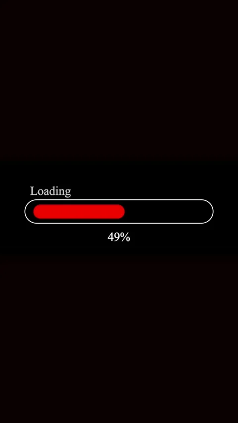 Red progress bar animation vertical video 50 percent loading screen minimal.. Stock Footage 321722309