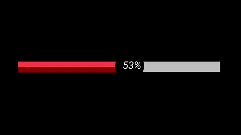 Red Progress Bar Loading Animation on black background Stock Footage 335854165