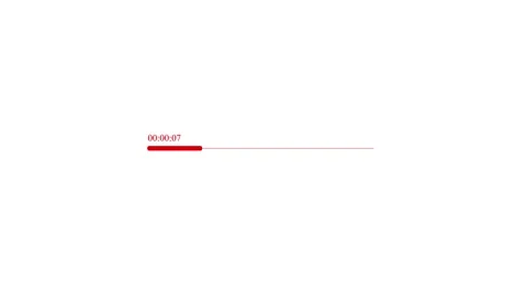 Red progress bar with timer on white background Stock-Footage 332062719