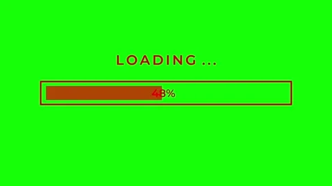 Red Progress Loading Bar Animation on Green Screen - Percentage Counter 0 to 100 Stock Footage 336706648