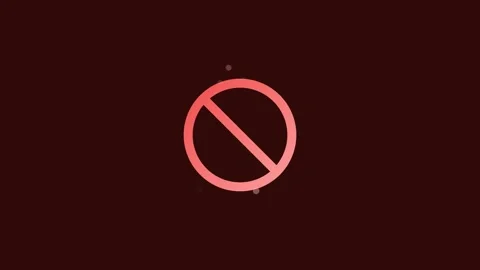 Red Prohibited Symbol Seamless Loop on Dark Background Stock Footage 343780834