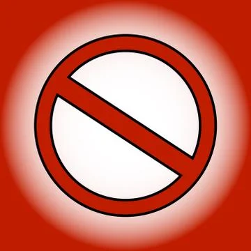 Red prohibition sign on gradient background. Vector illustration Stock Illustration