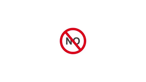 Red prohibition sign with no text animation on minimalist white background. 動画素材 337653074