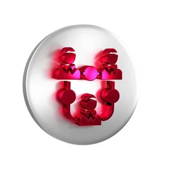 Red Project team base icon isolated on transparent background. Business ana.. Stock Illustration