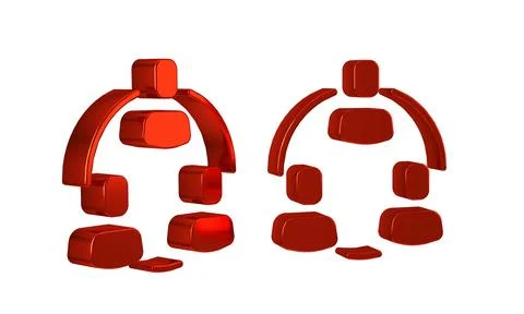Red Project team base icon isolated on transparent background. Business ana.. 스톡 일러스트