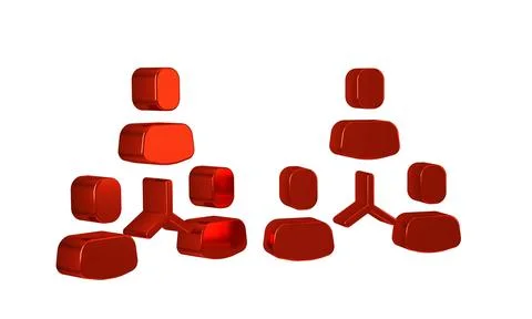 Red Project team base icon isolated on transparent background. Business ana.. 스톡 일러스트