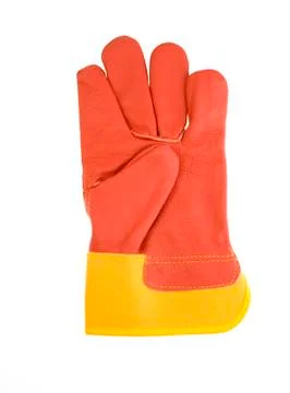 Red protective gloves. clipping path included Stock Photos