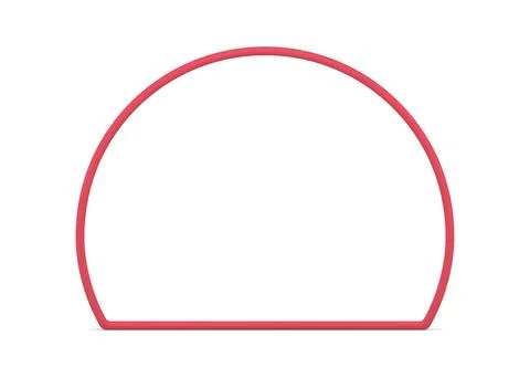 Red protractor geometric shape framework edge premium mathematical realisti.. Stock Illustration
