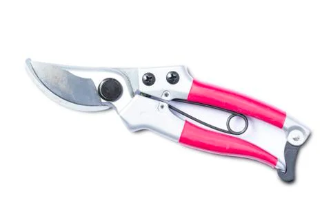 Red pruner isolated on white background Stock Photos
