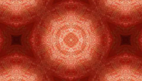 Red psychedelic circular pattern Stock Illustration