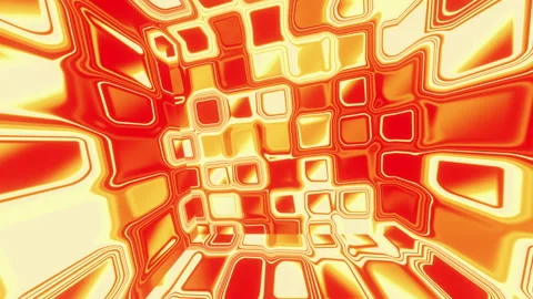 Red psychedelic cube with sparkling rectangle segments as a looping background Stock Footage 251590858