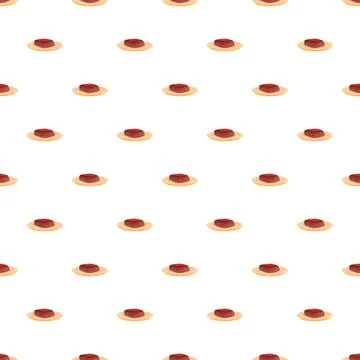 Red pudding squares creating seamless food pattern Stock Illustration