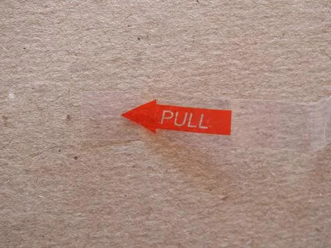 Red pull label Stock Photos