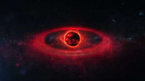 Red Pulsar. Magnetized Neutron Star Emiting Beams of Radiation Stock Footage 292674488