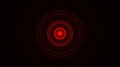 Red Pulsating Digital Light Warning System Animation Stock Footage 329679910