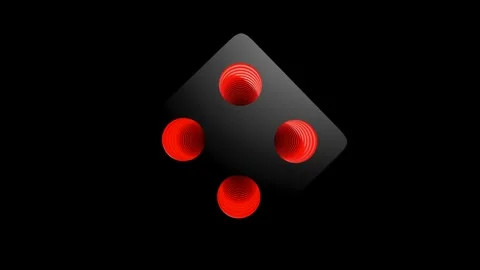 Red pulsating light moves inside holes inside a dark cube. abstract animated loo Stock Footage 155565854