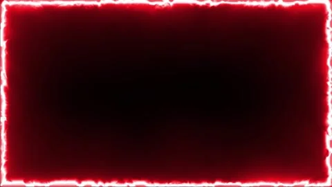 Red Pulse Electric Plasma Frame Border Loops on Black Background HD FX Stock Footage 326979709