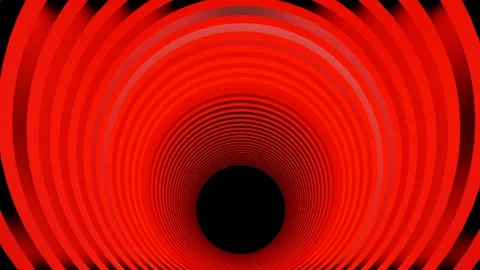 A red pulsing light moves inside a ring turret. abstract animated loop backgroun Stock Footage 155565884