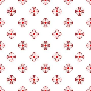 Red pulsing signal pattern on white background Stock Illustration