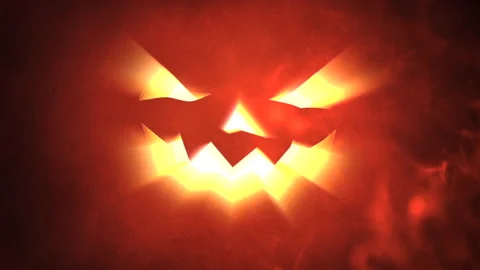 Red pumpkin with light Stockbeeldmateriaal 202109240