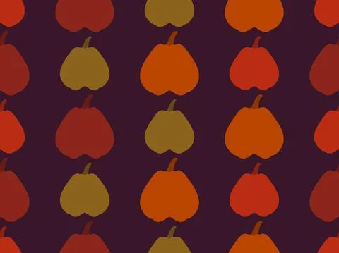 Red pumpkins seamless pattern.  Autumn background with pumpkins for wrapping Illustrazione stock
