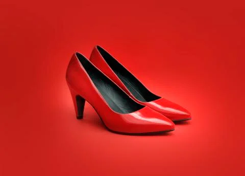 Red Pumps on Red Foto stock