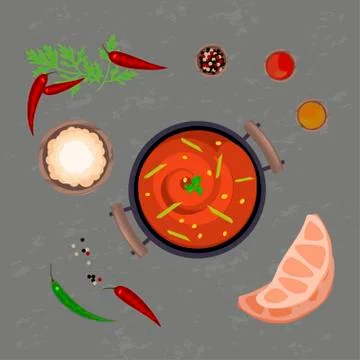 Red pungent curry Illustrazione stock