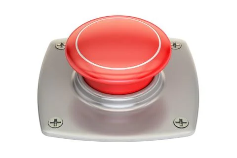 Red push button, 3D rendering Stock Illustration
