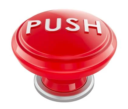 Red push button, 3D rendering Stock Illustration