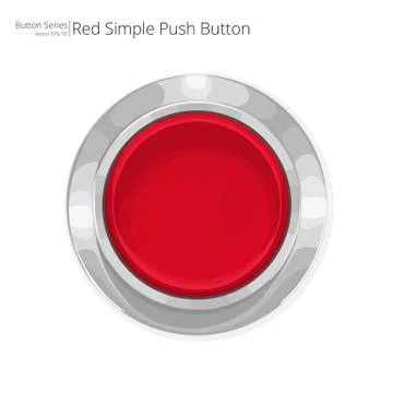 Red Push Button. Stock Illustration