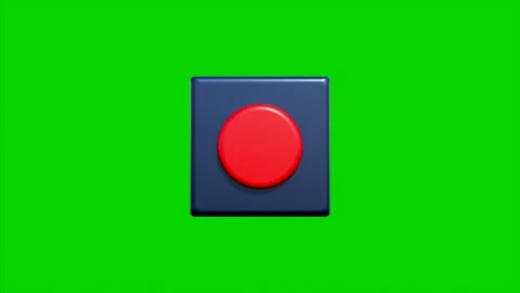 Red push button moves down, chroma key, green screen. Vidéo 333626911