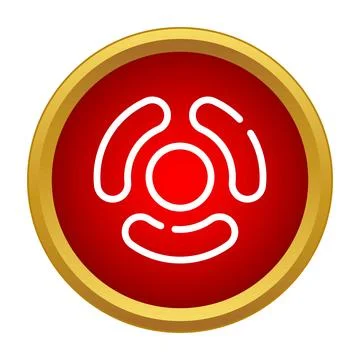 Red push button with record adapter icon 스톡 일러스트