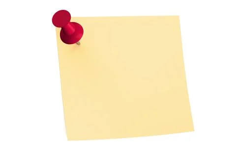 Red push pin with blank sticky note Stock Illustration