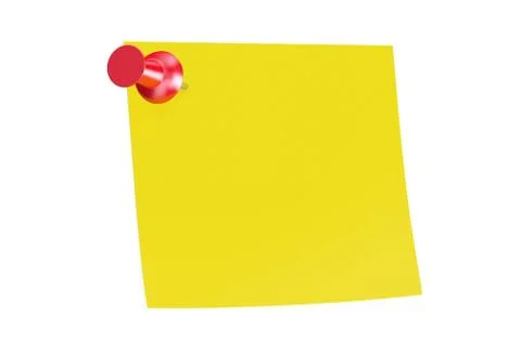 Red push pin with blank sticky note Stock Illustration