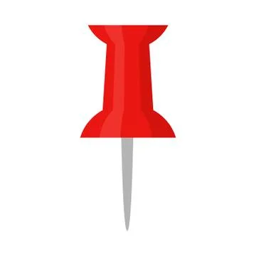 Red push pin icon isolated on white background. Vector illustration Stock Illustration