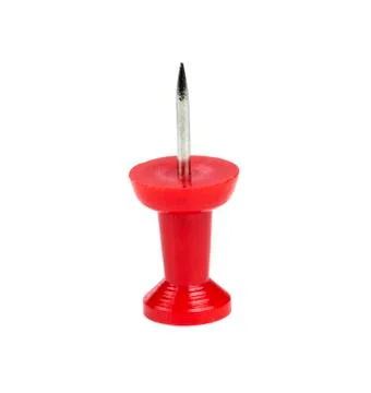 Red push pin isolated Stock Photos