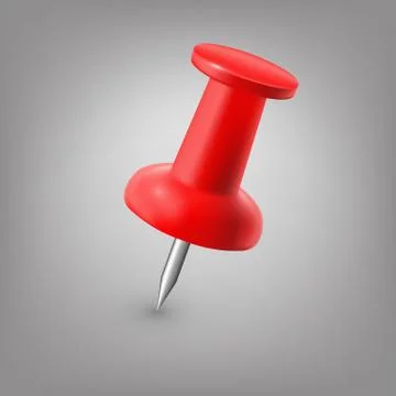 Red push pin isolated, vector. Stock Illustration