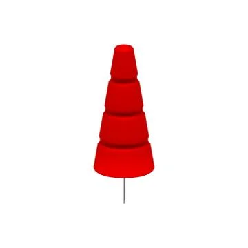 Red push pin in shape of tree Stock Illustration