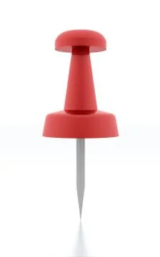 Red push pins rendered on white background Stock Illustration