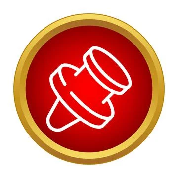 Red pushpin icon marking location or important concept Stock Illustration