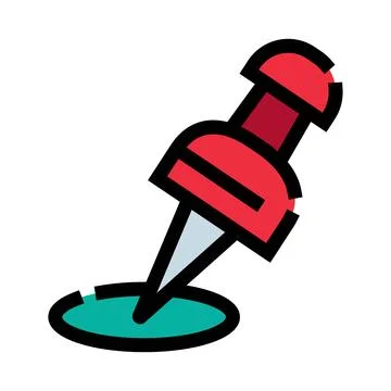 Red pushpin marker pointing location destination Stock Illustration