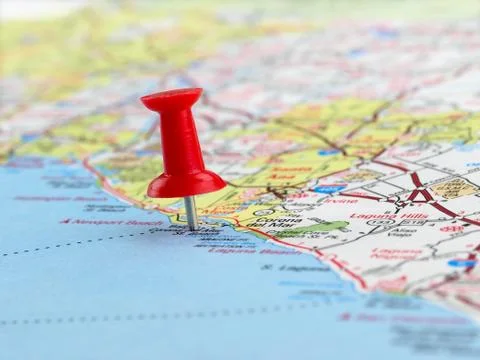 Red Pushpin Stock Photos