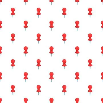 Red pushpins creating a seamless stationery pattern background Stock Illustration