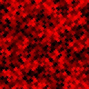 Red puzzle background, banner, texture. Vector jigsaw section template Stock Illustration