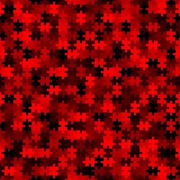 Red puzzle background, banner, texture. Vector jigsaw section template Stock Illustration