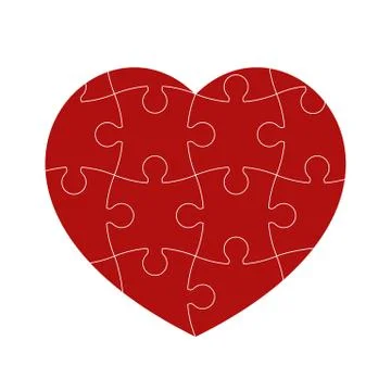 Red puzzle heart Stock Illustration