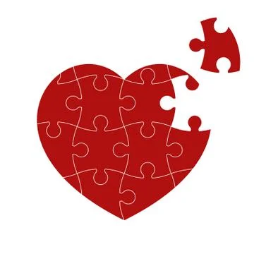 Red puzzle heart イラスト素材